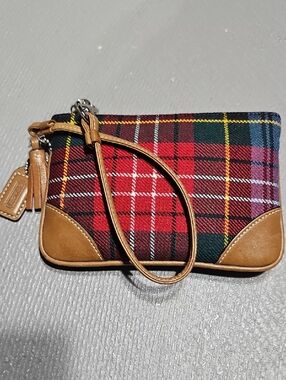 Coach Authentic VTG Tartan Wool Plaid Wristlet Pristine Condition! 2000s